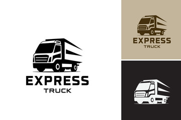 Express Truck Logo - A dynamic and modern logo design featuring a truck, suitable for transportation, logistics, and delivery businesses.