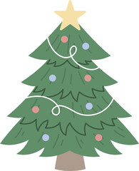 Hand Drawn Christmas Tree illustration 
