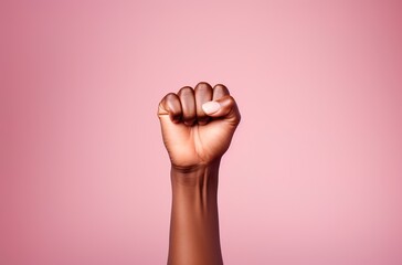 Raised woman's fist. feminism concept. women's Day. 8M