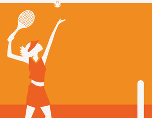 Girl playing tennis wearing tennis shorts. Modern Life style in an urban city vector Illustration.