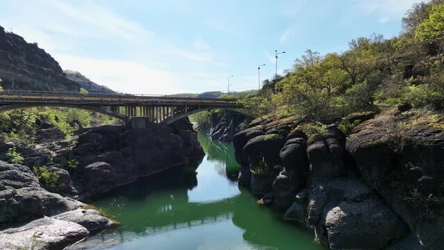 Ruins of the stone bridge of Eleftherochori Grevena, Greece