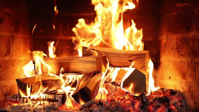 Cozy Fireplace Night. Burning fireplace will help you unwind in the perfect atmosphere. Fireplace 4k. Asmr sleep 