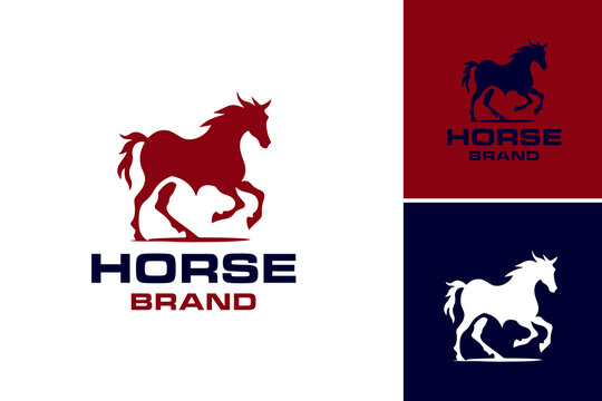Horse Brand Logo is a versatile logo design featuring a horse, suitable for equestrian businesses, equine products, and equestrian-themed brands to establish a strong and memorable visual identity.
