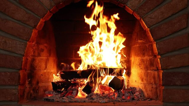 Cozy Fireplace Night. Burning fireplace will help you unwind in the perfect atmosphere. Fireplace 4k. Asmr sleep 