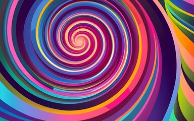 Espectro Brillante: Arte en Espiral y Colorido Arco Iris. Ilustración Circular: Remolinos y Espectro de Colores. Arte Giratorio: Espirales, Curvas y Brillo en Movimiento