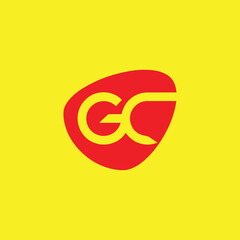 letters gc text logo design vector