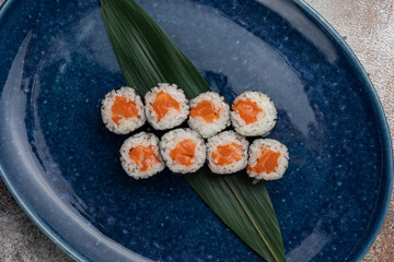 Japanese cuisine. Delicious maki rolls
