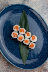 Japanese cuisine. Delicious maki rolls
