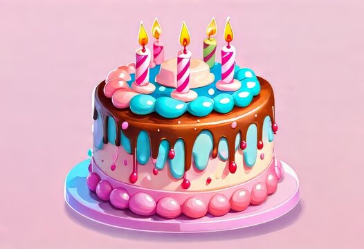 ilustración de tarta de cumpleaños