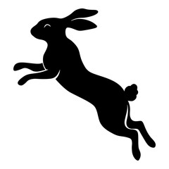 Rabbit Silhouette Isolated on White Background. Vector Illustration