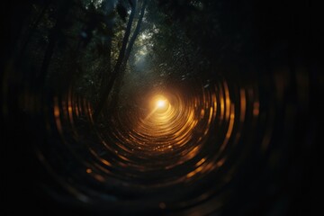 A picture of a dark tunnel with a glowing light at the end. This image can be used to represent...