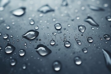 A detailed close-up image showcasing water droplets on a surface. 