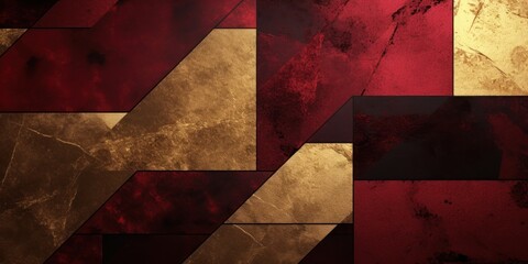 Abstract Postmodern Background Texture in the Colors Burgundy, Gold, Black - Beautiful Modern Burgundy, Gold and Black Backdrop - Postmodern Art Wallpaper created with Generative AI Technology