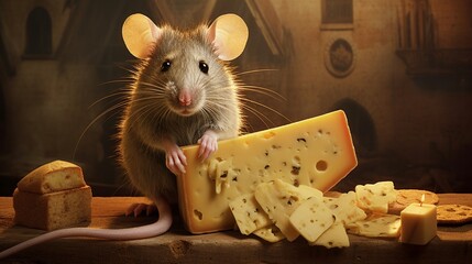 mouse with cheese