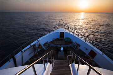 Boat At The Sunset. Red sea, Egypt.
