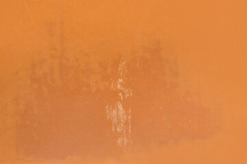 Shabby peeling brown orange paint old plates osb material particleboard floor repair construction concept chipboard
