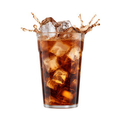 cola drink with ice - obrazy, fototapety, plakaty
