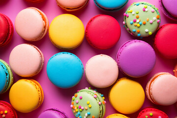 Fototapeta na wymiar macarons on colorful background