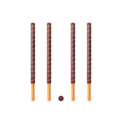 Pepero day. Border of biscuit sticks. Chocolate stick. Vector illustration. 11.11 day.