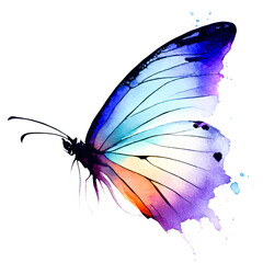 Watercolor butterfly. Isolated on white background. Vector illustration.
