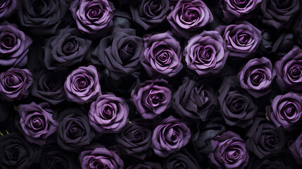 Black roses background. Beautiful flowers for valentine's day. Colorful background.