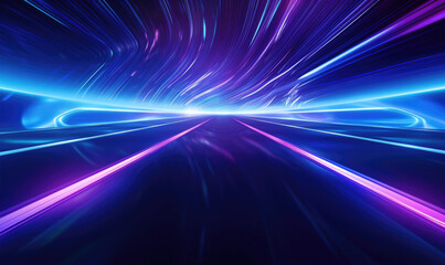 Amazing violet and purple neon light colours futuristic background