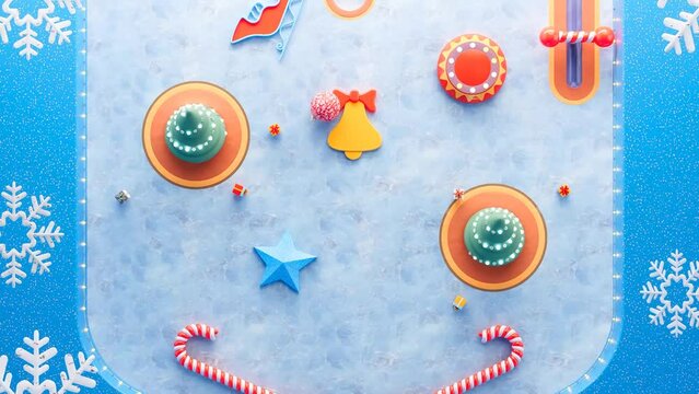 Festive Pinball Game Snowy Theme Christmas Celebration 3D Animation