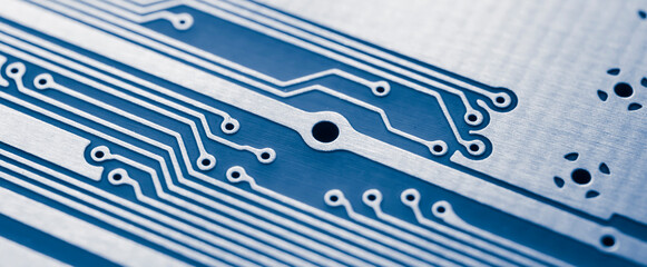 printed circuit board. layout of tracks.