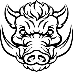 Boar Wild Hog Razorback Warthog Mascot Pig Cartoon