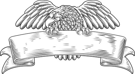 Eagle Scroll Symbol Crest Banner Parchment Design
