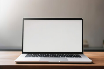 Fototapeta premium Office technology workspace screen table notebook laptop blank desk work business workplace computer background