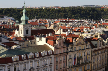 Obraz premium Top view of the city of Prague