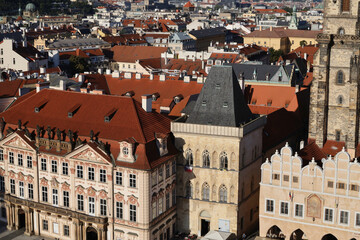 Fototapeta na wymiar Top view of the city of Prague