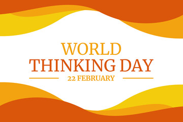 World Thinking Day background with traditional border design and typography on the center. Thinking day backdrop. poster style