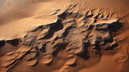 Fototapeta na wymiar Sand desert, bird's eye view