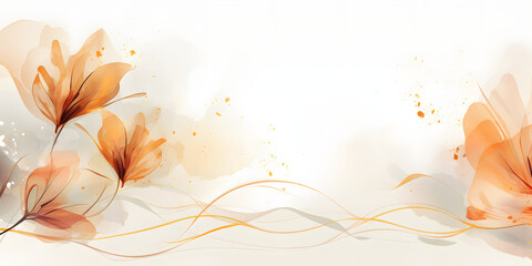 Abstract Rust color Florals background. VIP Invitation and celebration card.
