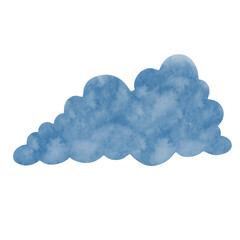 Blue watercolor cloud. Vector graphics. - obrazy, fototapety, plakaty
