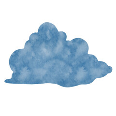 Blue watercolor cloud. Vector graphics. - obrazy, fototapety, plakaty
