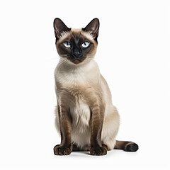 Siamese Cat, isolated, closeup, white background