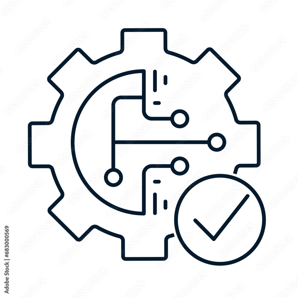 Poster the concept of technical management, implementation and operation of electronic systems. vector line