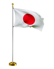 japan flag wave on transparent or PNG background. digital illustration for national activity or social media content.