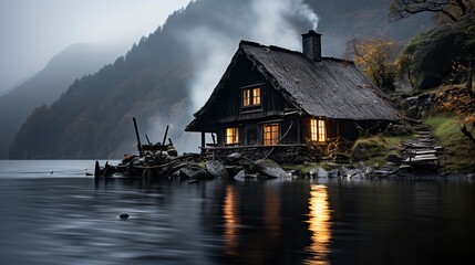 Obraz premium A winter fantasy scene that is magical and enchanting ,Winter Landscape,Panaromic Image