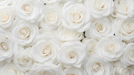 Obraz na płótnie Canvas White roses background. Beautiful flowers for valentine's day. Colorful background.