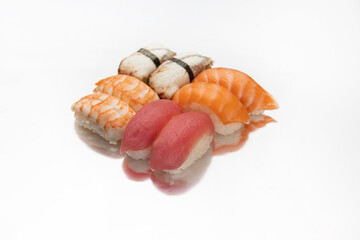 Japanese cuisine. Delicious sushi sets