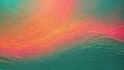 Abstract watercolor background | Orange teal green pink abstract grainy gradient background noise texture effect summer poster design