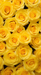 Yellow roses background. Beautiful flowers for valentine's day. Colorful background.