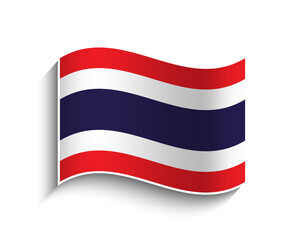 Fototapeta premium Vector Thailand waving Flag Icon