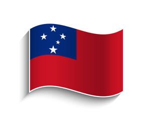 Vector Samoa waving Flag Icon