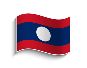 Vector Laos waving Flag Icon