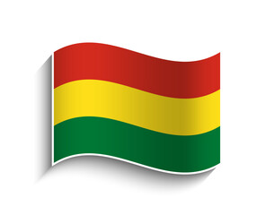 Vector Bolivia waving Flag Icon